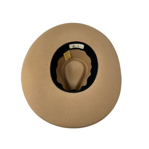 Freya Oat Felt Hat Womens Sz Medium 100% Wool Upturned Brim Hand Dyed Ribbon - Picture 6 of 7